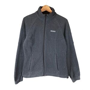 Columbia Jacket Women’s Size Medium Charcoal Gray Zip Up Mock Neck Fleece Coat M